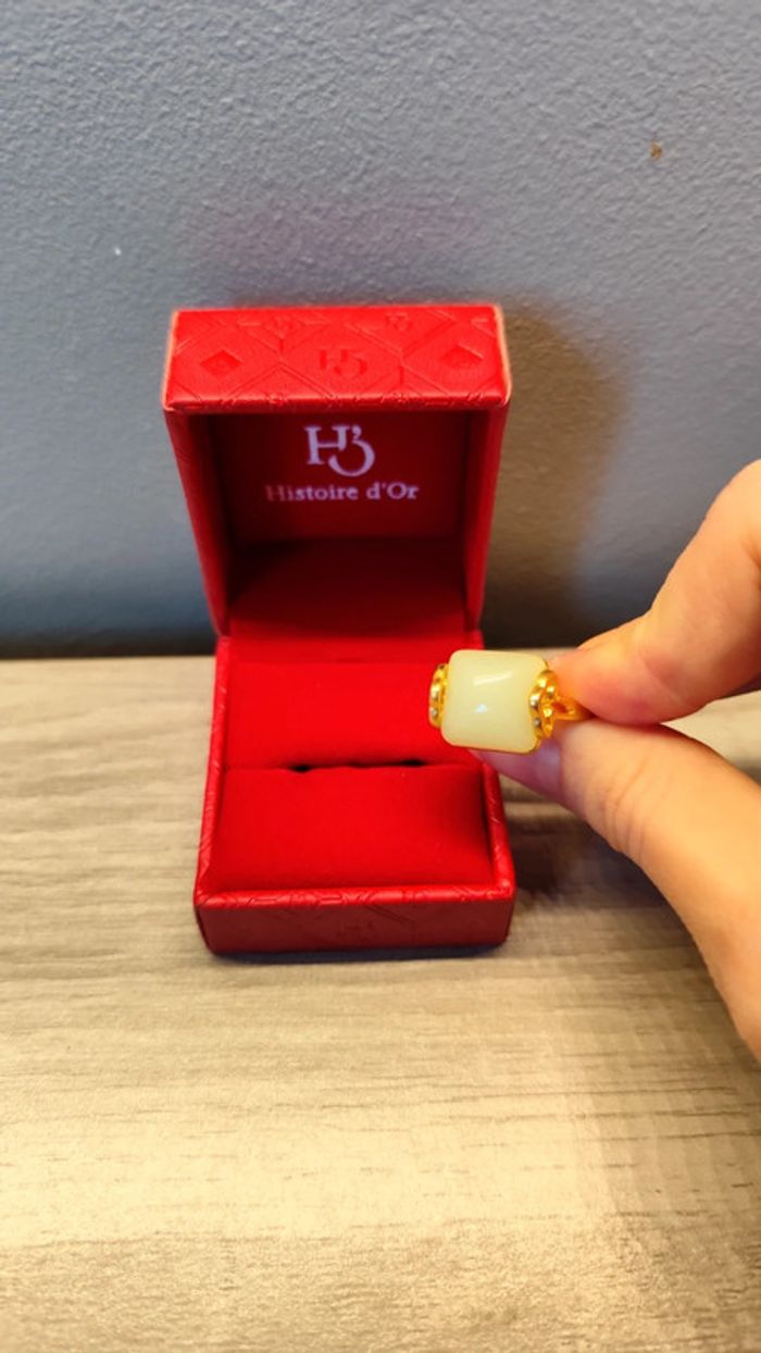 Bague jaune et blanche - Ajustable - photo numéro 3