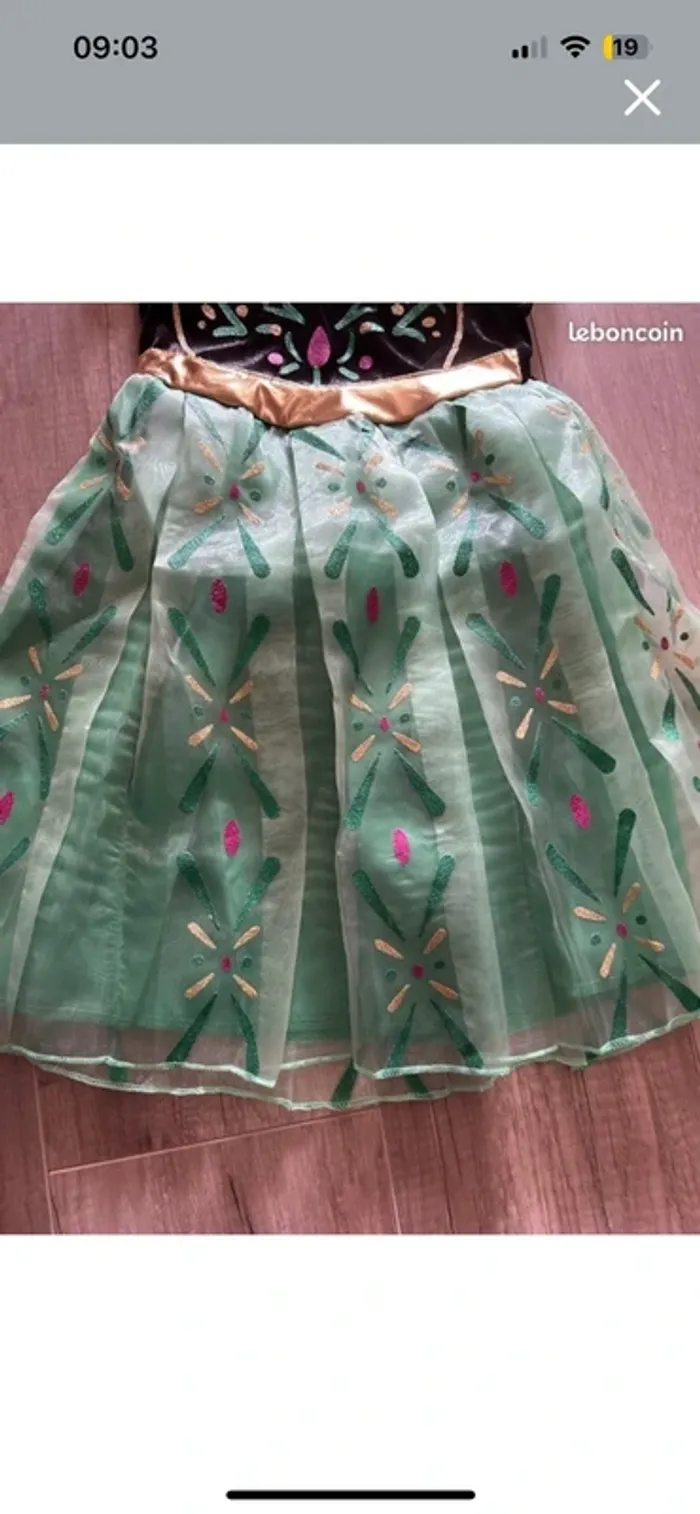 👗 Déguisement Anna verte – La Reine des Neiges 110 cm - photo numéro 2