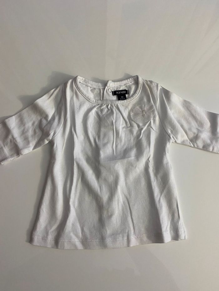 Pull manche longue avec noeud dentelle 1 mois