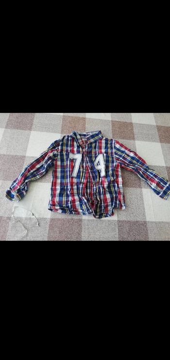 Chemise 24 mois à carreaux rouge/bleue manches longues creeks