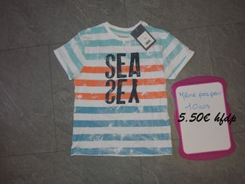 tee shirt même pas peur taille 10 ans