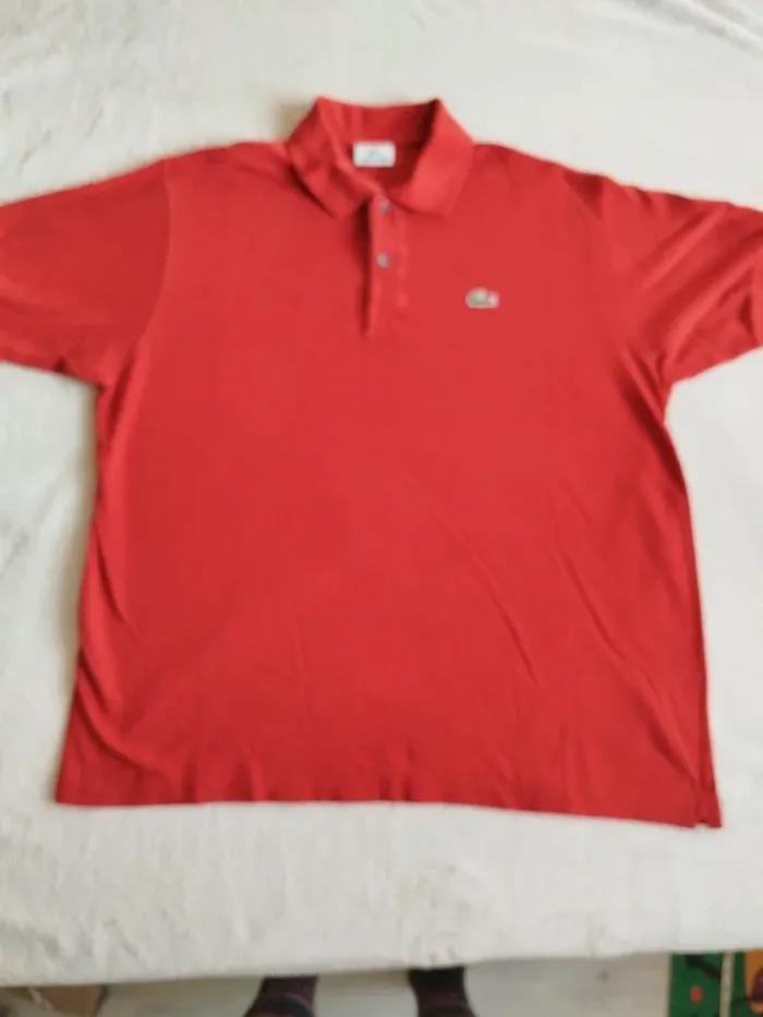 Polo Lacoste rouge/rouille taille 6 - photo numéro 5