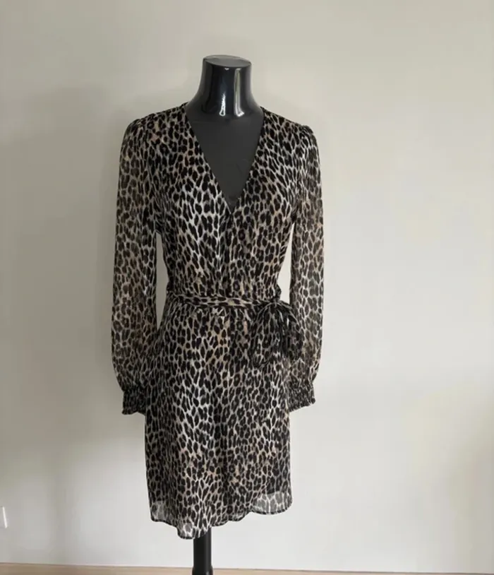Robe portefeuille IKKS femme – motif léopard – T.36