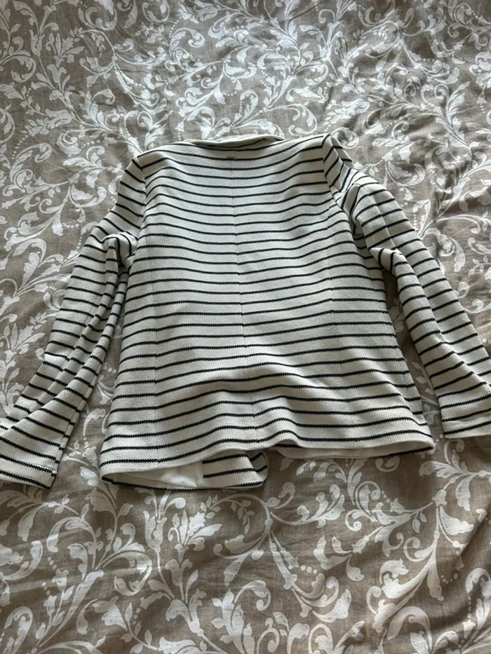 Veste IKKS rayée blanche et noire - Taille 36 - photo numéro 3