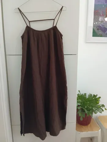 Robe marron gaze de coton taille xs
