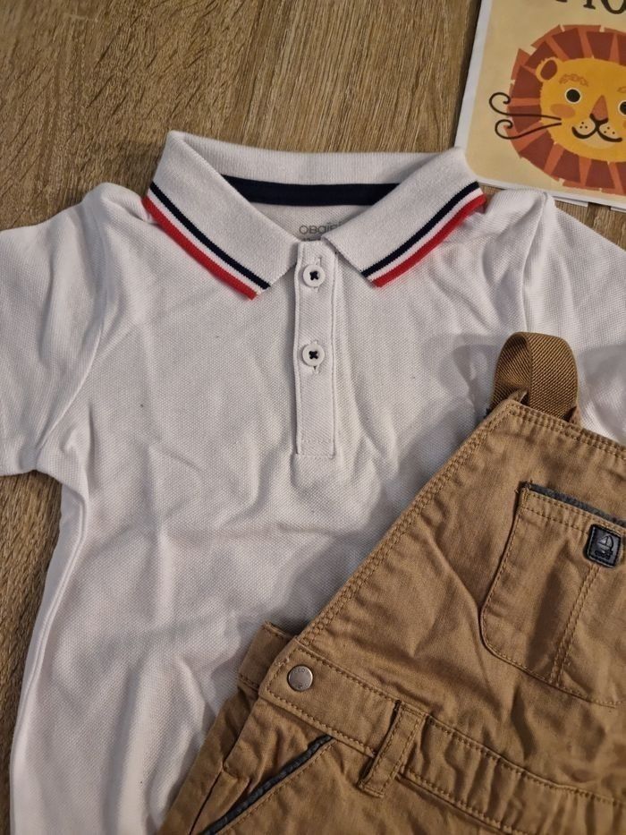 NEUFS (non portés)🏷🏷😍🥰💙 sublime ensemble polo et salopette 12 mois garçon💙💙 - photo numéro 3