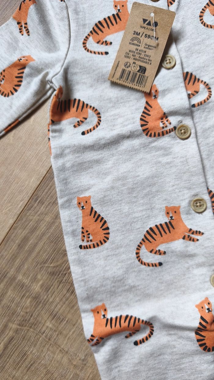 Combinaison bébé mixte tigre écru TAO - photo numéro 2