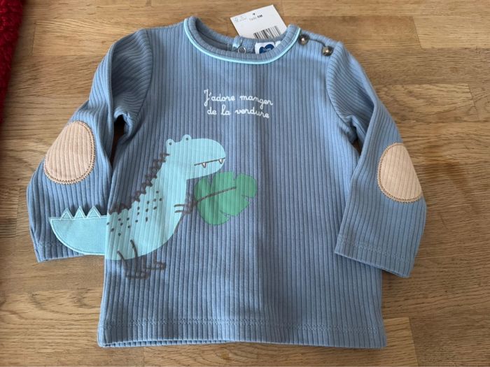 Tee shirt manche longue dinosaure