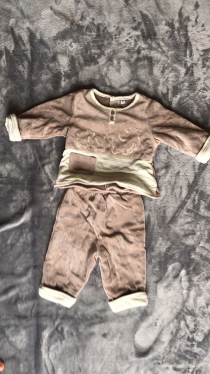 Ensemble mixte velours 6 mois