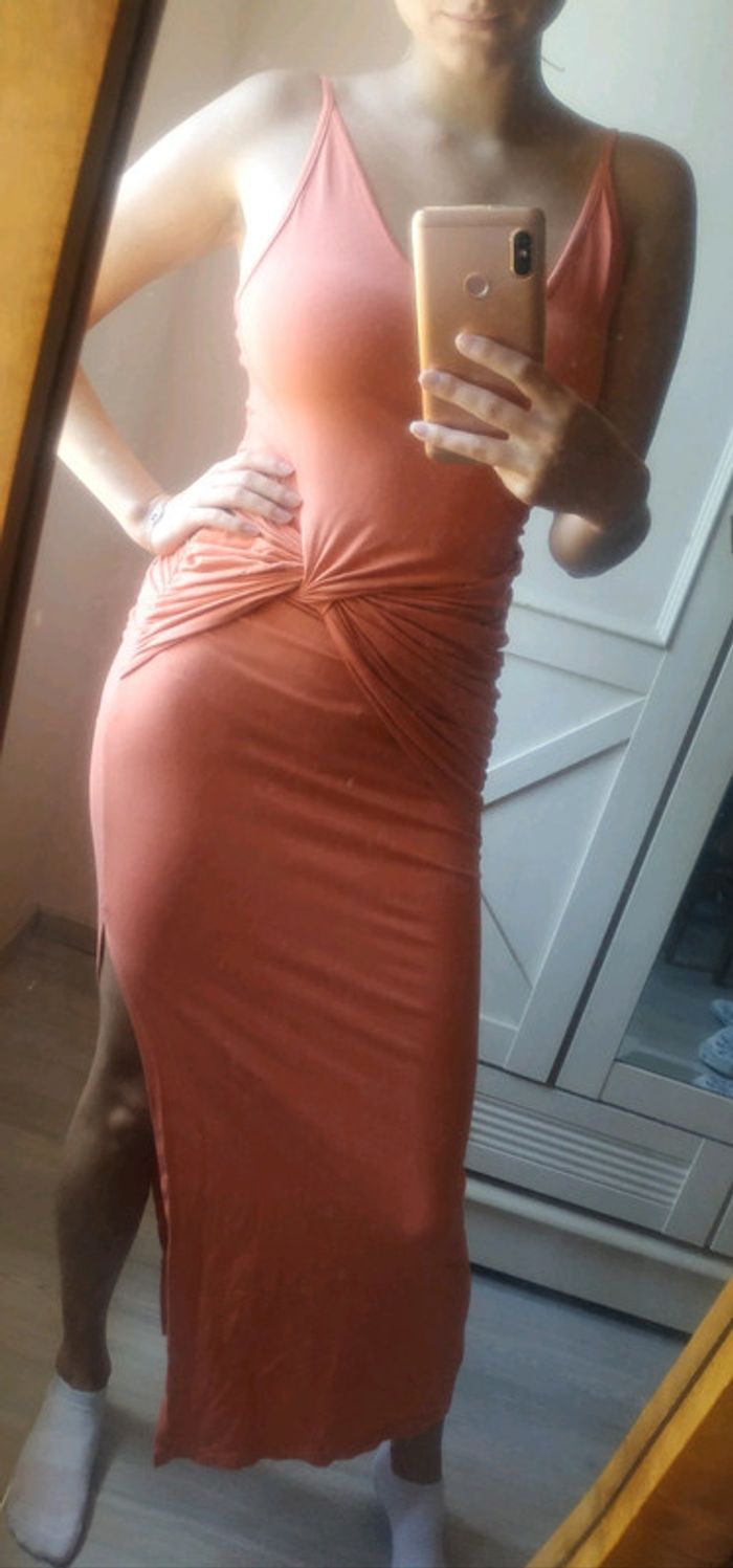 Robe longue corail
