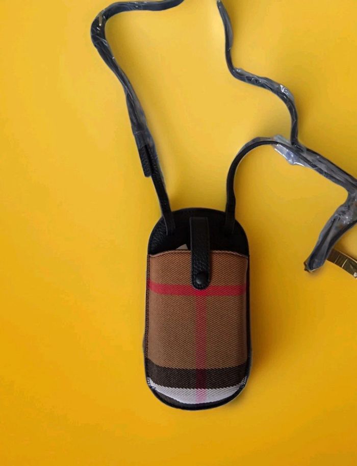 Sac pour portable + CB a porter en bandoulière Cuir + toile - photo numéro 2