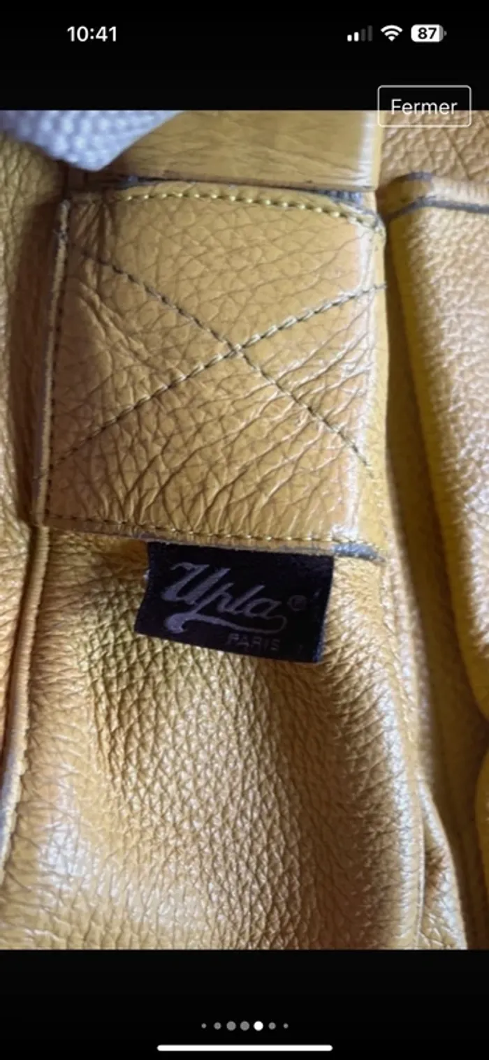 Véritable sac besace vintage #upla moutarde - photo numéro 4
