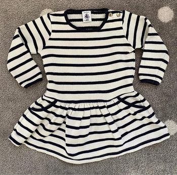 Petit Bateau Robe Rayures Taille 12 mois/74 cm