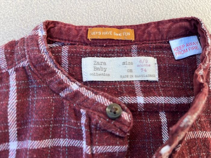 Lot de 2 chemises garçon taille 6 mois  manches longues . - photo numéro 4