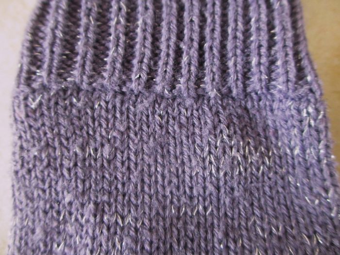 Gants en laine violet grisé avec fil argenté fille 6/8 ans - photo numéro 3