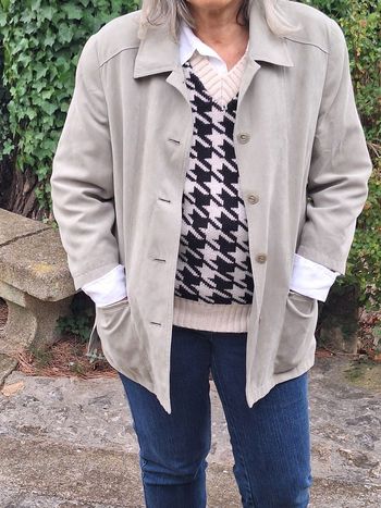 Veste choc vintage aspect suedine