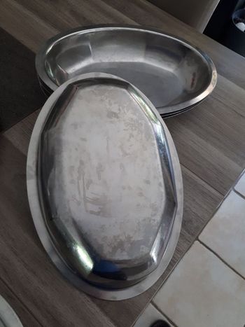 Lot de 2 plats ovales inox