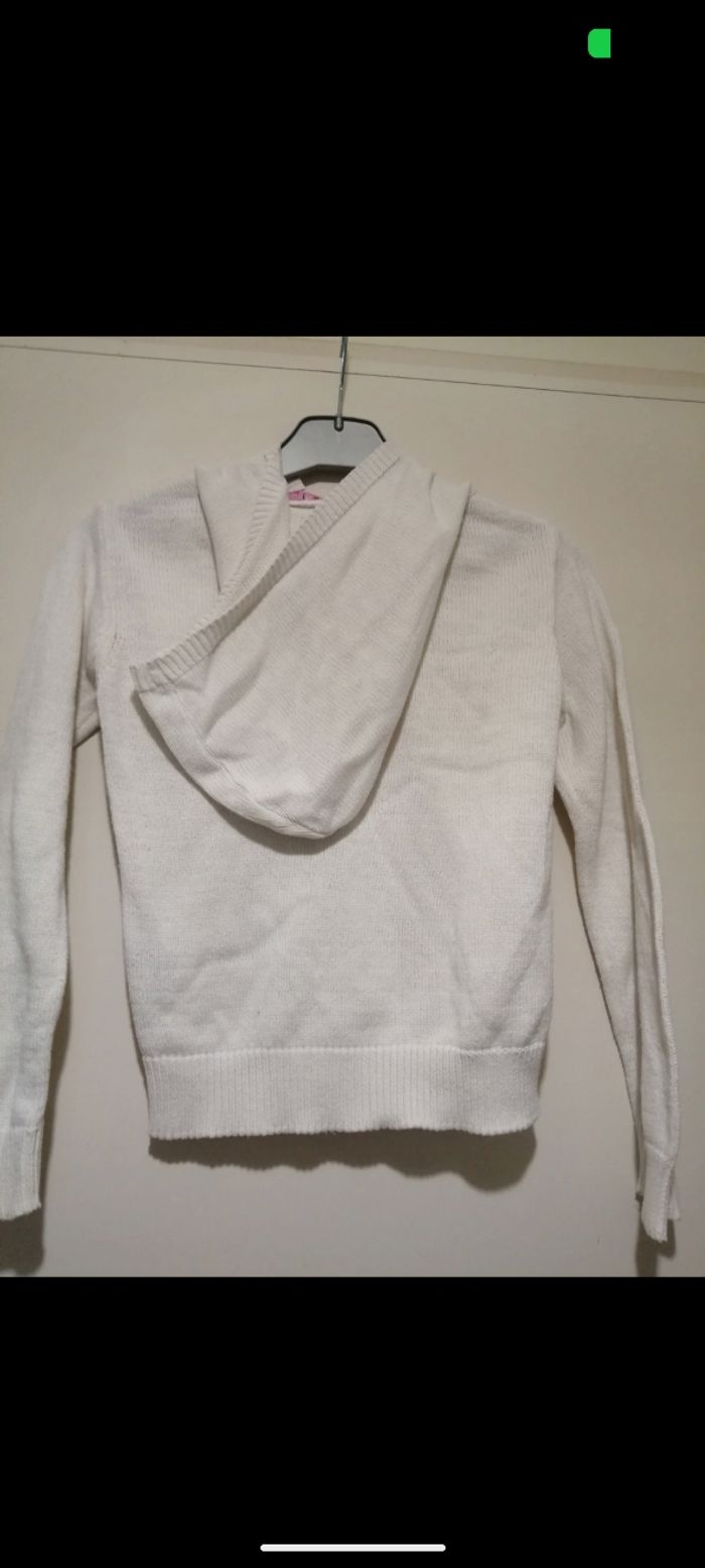 Beau gilet NKY blanc à capuche. Taille 8 ans - photo numéro 3