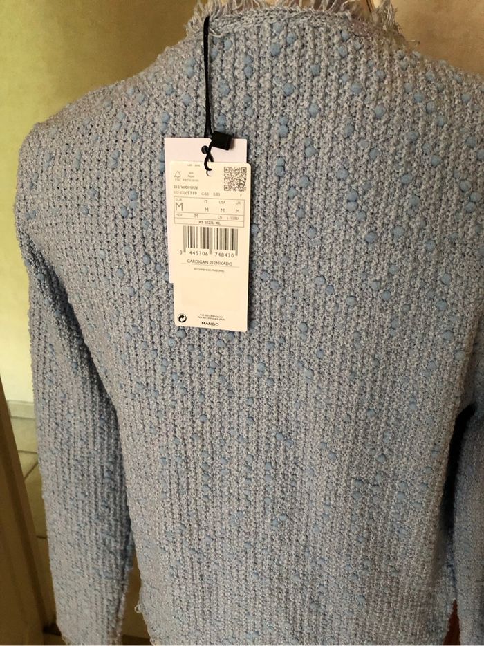 Joli gilet mango bleu ciel neuf - photo numéro 2