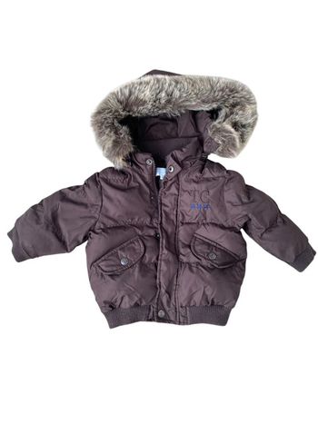 Manteau doudoune avec capuche marron Tartine et Chocolat 12 mois