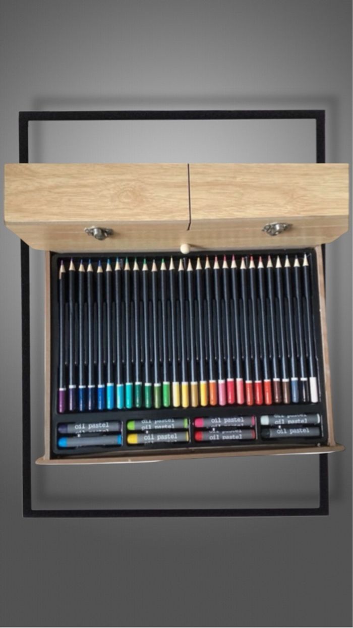 🎨Kit d'art 85 pièces avec chevalet en bois intégré, blocs de dessin, fournitures d'art dans un étui en bois portable, kit de peinture et de dessin professionnel🎨 - photo numéro 5