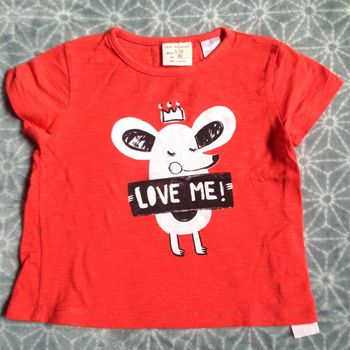 Tee-shirt rouge orangé Zara - 9/12 mois