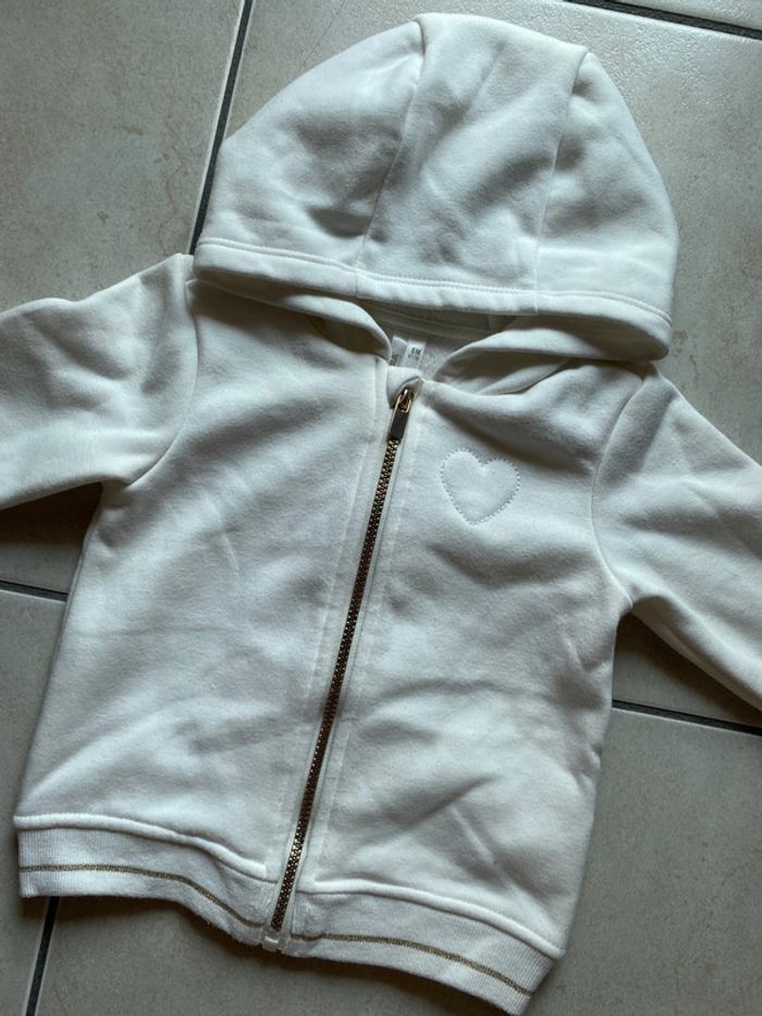 Gilet molletonné zippé blanc Orchestra