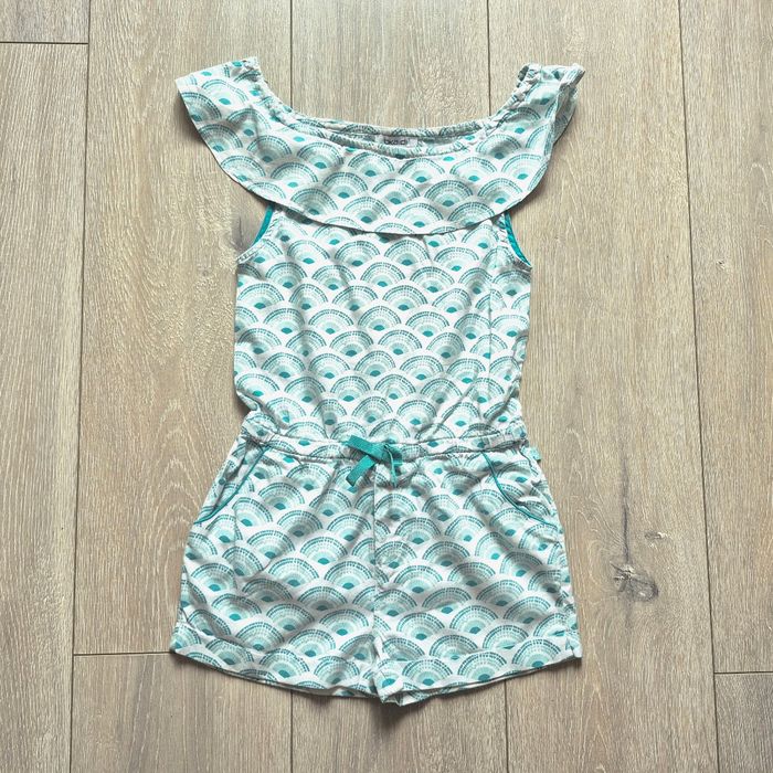 Salopette short été, vert turquoise . Fille 5 ans. Marque Okaidi - photo numéro 1