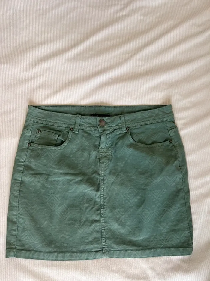Jupe en jean vert, kaki taille 40