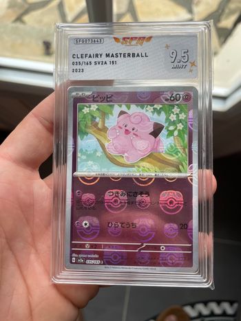 Rare Pokemon carte gradée Melofée 151 Masterball SFG 9.5