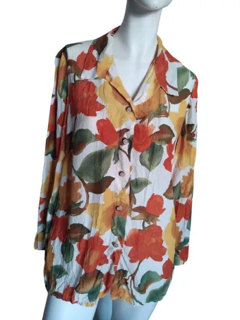 Chemise chemisier fleurs flower floral printemps spring automne feuillage