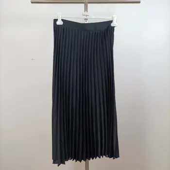 Jupe midi plissée noire satinée – Elenza by LaL – Taille L A738