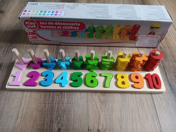 Jeu de découverte des formes et chiffres en bois - Playtive - photo numéro 2