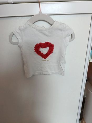 Tee shirt coeur 3 mois