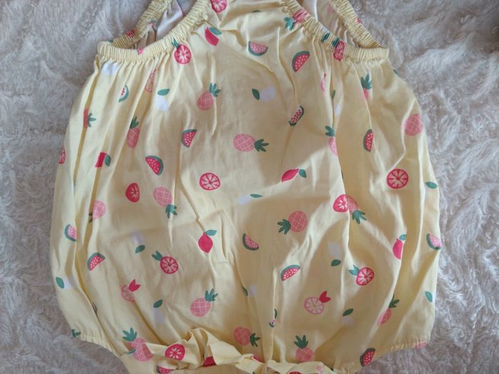 Barboteuse combinaison été Fille 6 mois Fruits Tao 100% coton - photo numéro 4