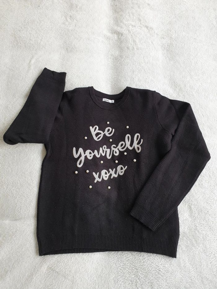 Pull noir 12-14 ans fille