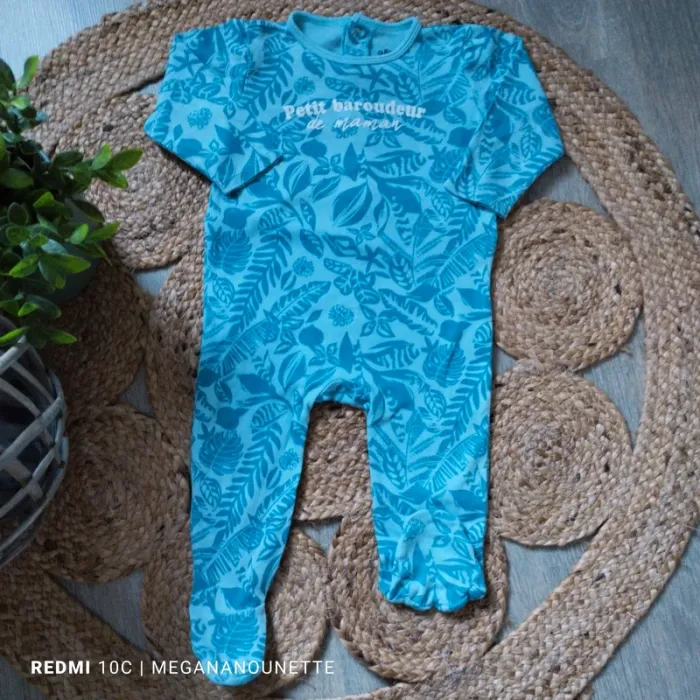 🌿🦕 Pyjama grenouillère léger – Gémo – 12 mois / 74 cm – Très bon état - photo numéro 2