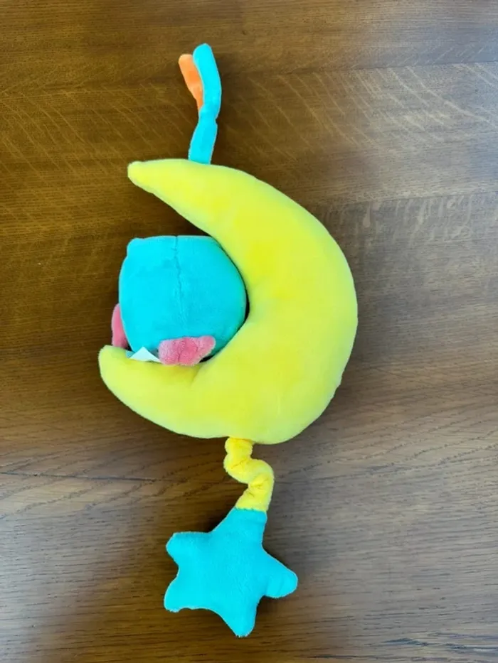 Peluche hiboux berceuse bébé jaune et bleu - photo numéro 7