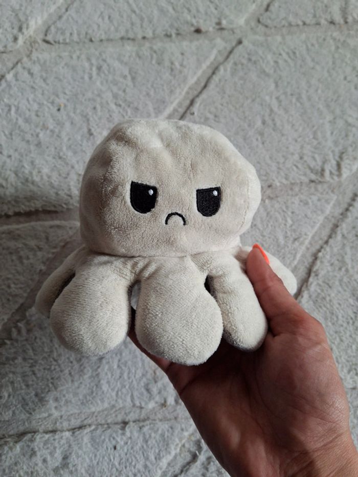 Peluche pouple/ pieuvre réversible selon humeur enfant - photo numéro 3