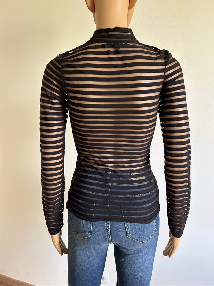 Haut noir transparent à manches longues Morgan taille XS TBE - photo numéro 5