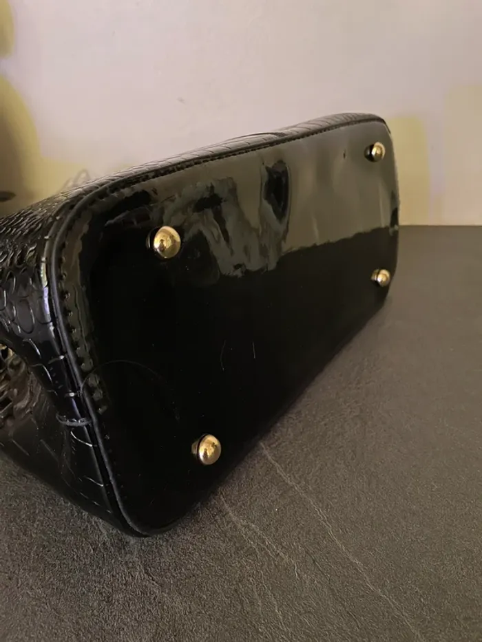 Sac à mains vernis noir - photo numéro 7