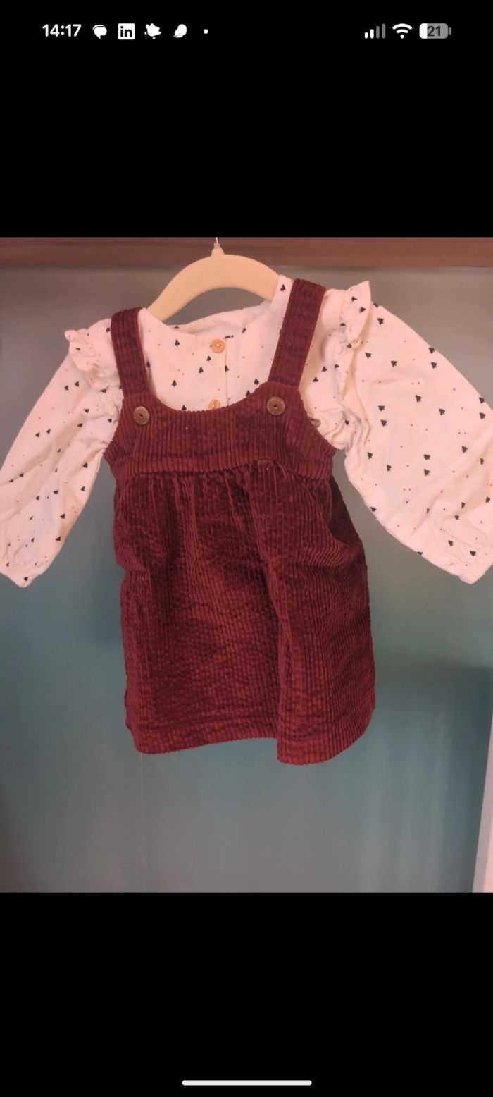 Tenue de Noël robe et chemisier sapins