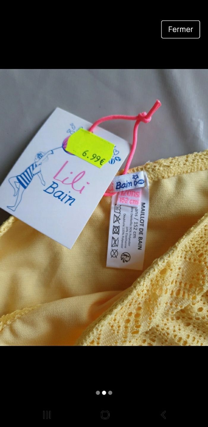 Bas de maillot de bain neuf taille 8/10 ans - photo numéro 2