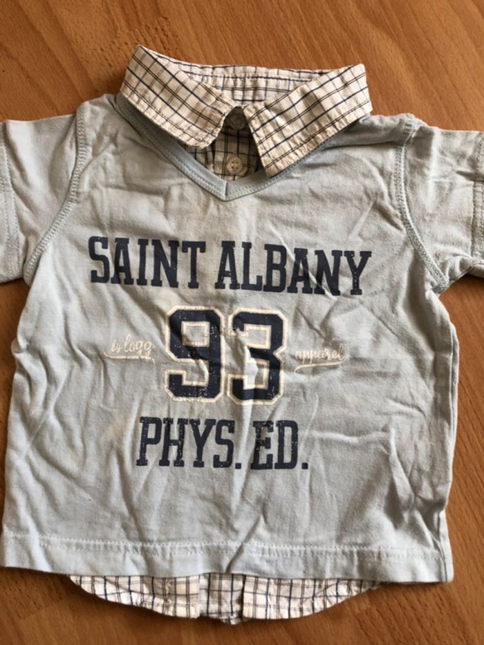 Joli T-shirt/chemise 2 en 1 LOGG T. 12 mois/74 cm garçon TBE - photo numéro 3