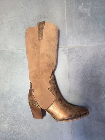 Bottes hautes santiag marron Camel 37