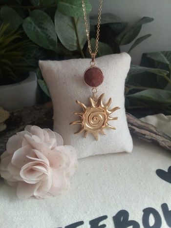 Collier soleil connecteur pierre de soleil