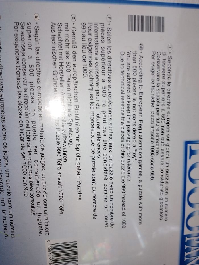 Puzzle chat neuf 1000 pièces panorama - photo numéro 2