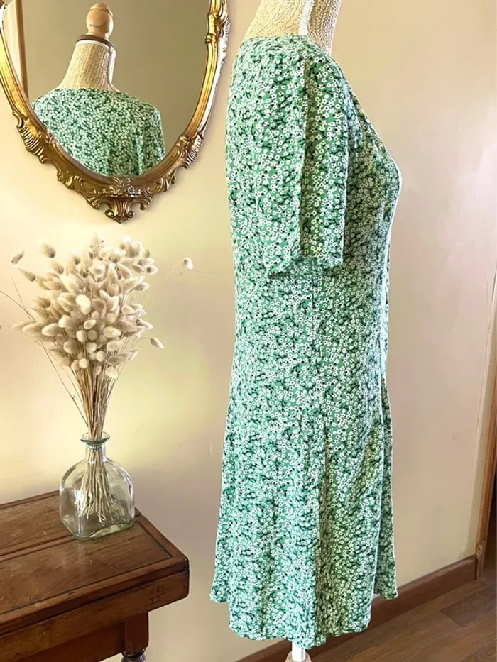 Robe Fleurie Verte – Monki – Taille XS - photo numéro 4