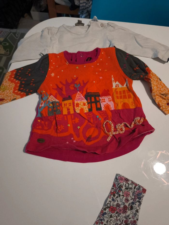 Lot Tshirt manche longue fille 6 mois - photo numéro 11