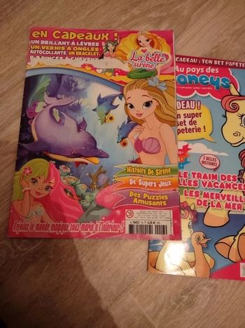 Lot de 2 livrets de jeux et d'activités poney et Sirène